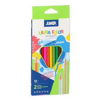 Zīmuļi 12 krāsas, trijstūra formas, ULTRA COLOR, Junior