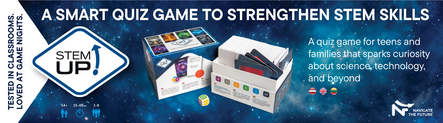 STEM UP!  is a new a smart quiz game to strengthen your STEM skills.  Designed and developed in Latvia.