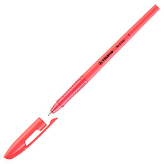 Lodīšu pildspalva STABILO RE-LINER F | 0.5 mm| Sarkana
