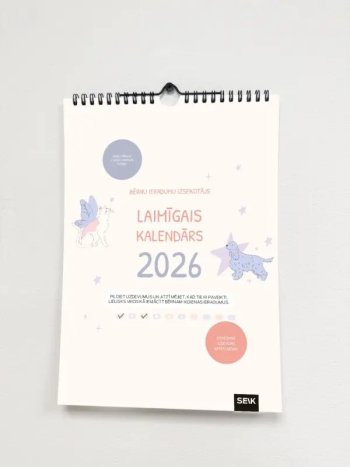Laimīgais sienas kalendārs 2026 Bēŗniem A4