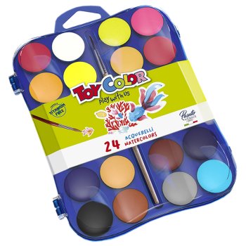 Akvareļu krāsas Toy Color 24 kr. Ar 1 otiņu /2023