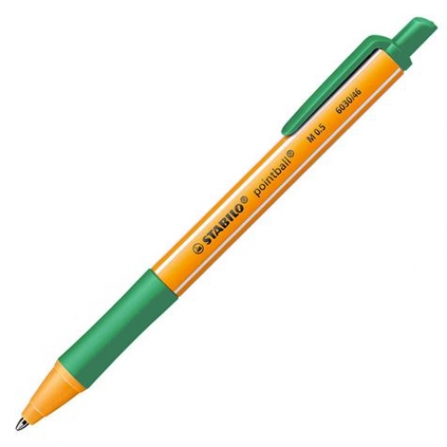 Lodīšu pildspalva STABILO POINTBALL|0.5 mm|  Zaļa