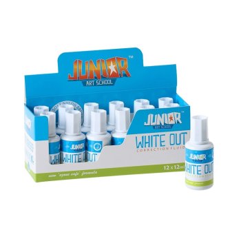 Korekcijas šķidrums ar otiņu 12ml, White out, Junior