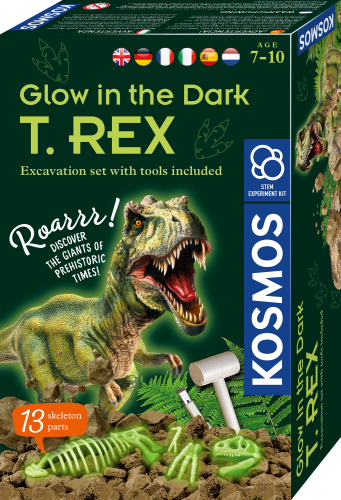 Kosmos eksperementu komplekts /GLOW IN THE DARK T.REX