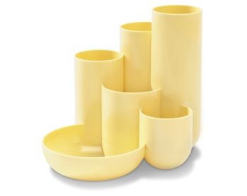 Galda organizators CAMPUS ar 5 nodalījumiem, pastel dzeltens