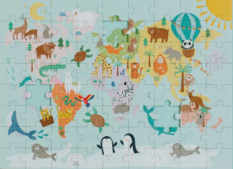 Magnētiskā pasaules karte. Puzzle