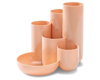 Galda organizators  CAMPUS ar 5 nodalījumiem, pastel oranžs