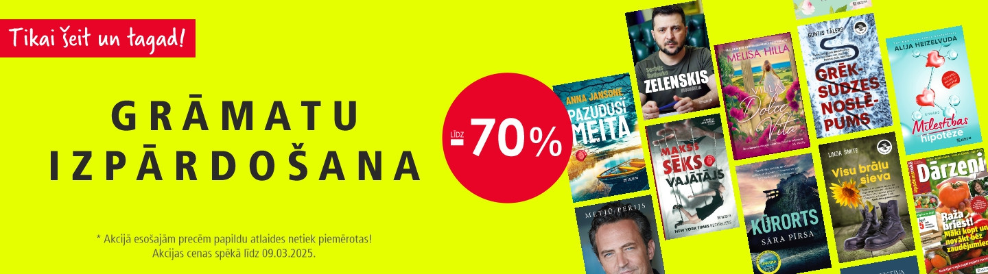 Lielā grāmatu un kancelejas preču izpārdošana! Atlaides līdz 70%