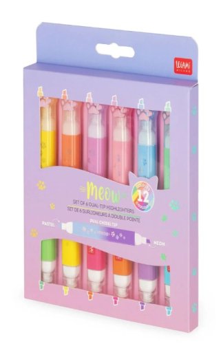 Teksta marķieru komplekts 6 gab, Pastel, Kaķītis