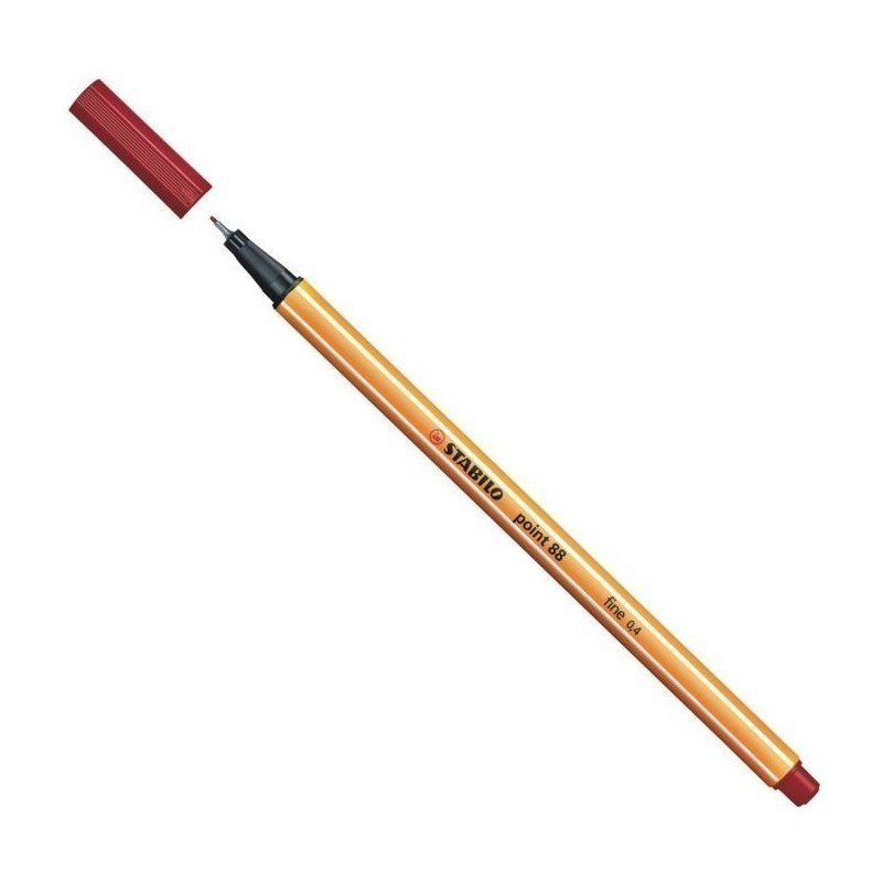 Tintes pildspalva STABILO POINT |0.4 mm| Tumši sarkans | 88/50