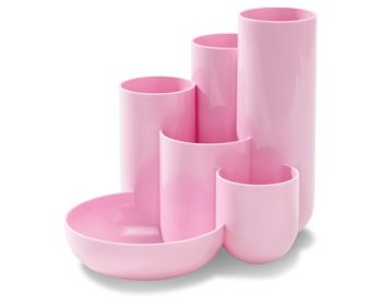Galda organizators CAMPUS ar 5 nodalījumiem, pastel rozā