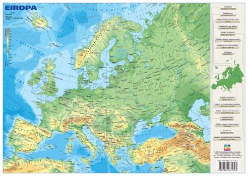 Eiropas karte A3 laminēta