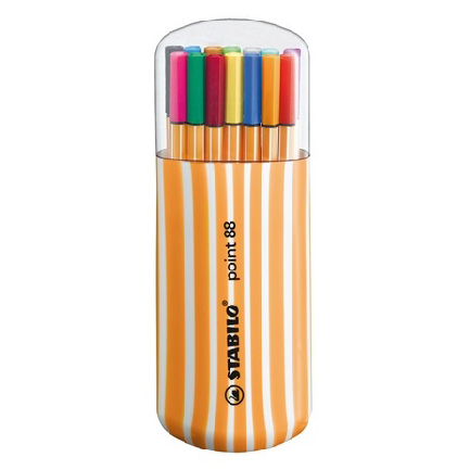 Pildspalvu komplekts STABILO POINT ZEBURI 20 krāsas|0.4 mm