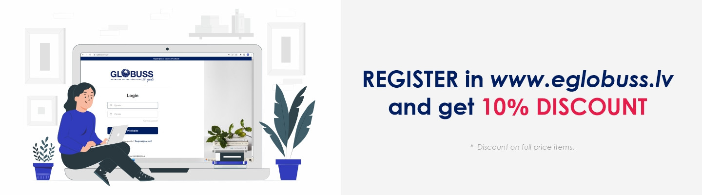 Register in www.eglobuss.lv and get -10% discount!