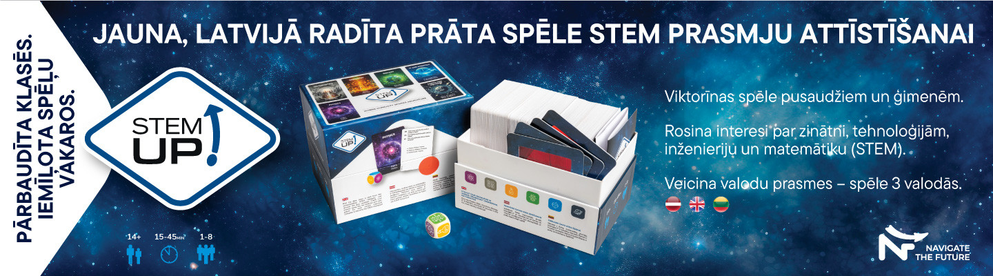 STEM UP! Latvijā radīta prāta spēle STEM prasmju attīstīšanai