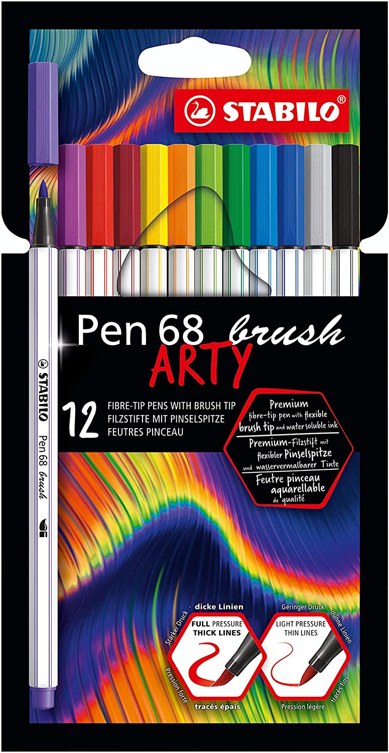 Flomasteru-Otu STABILO Pen 68 ARTY komplekts 12 krāsas