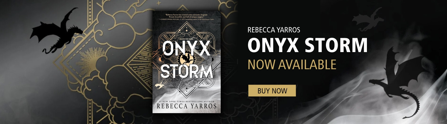 The third book in Rebecca Yarros' "The Empyrean" series, Onyx Storm, is here!