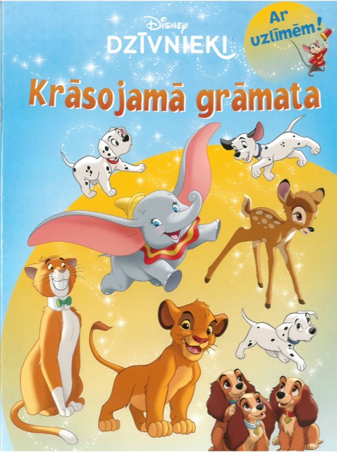 Dzīvnieki krāsojamā grāmata ar uzlīmēm