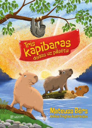 Tris kapibaras dodas uz pilsētu