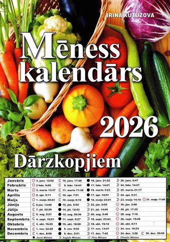 Mēness kalendārs 2026 Dārzkopjiem ( LV)