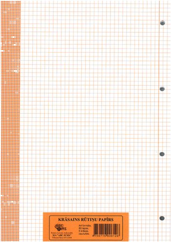 Rūtiņu papirs krāsains A4/80 lpp