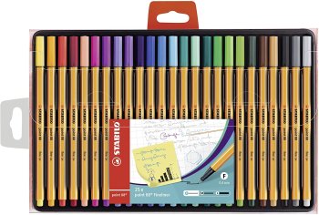 Tintes pildspalvu komplekts STABILO Point 88 |25 krāsas
