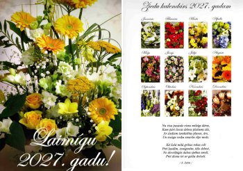 Kalendārs 2027. Ziedu buķete A3