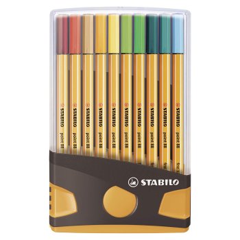 Tintes pildspalvu komplekts STABILO Point 88 Color Parade|20 krāsas