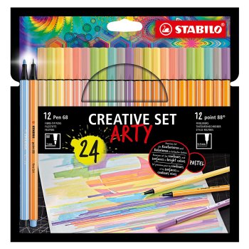 Pildspalvu komplekts STABILO Pen 68 & Point 88 | 24 krāsas