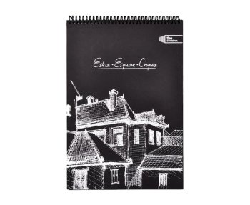Skiču bloks A5,50lpp melnas lapas uz spirāles.