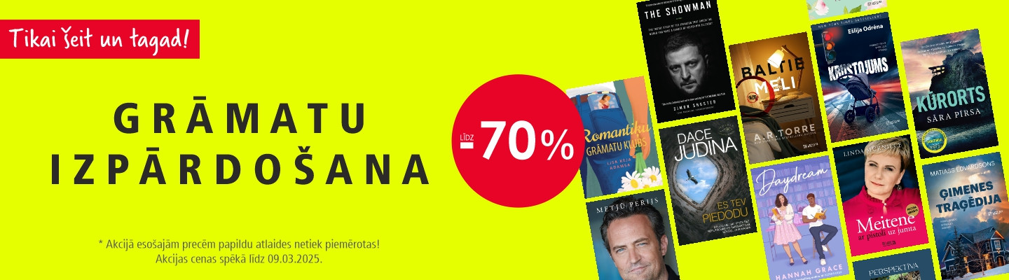 Lielā grāmatu un kancelejas preču izpārdošana! Atlaides līdz 70%