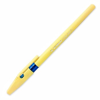 Lodīšu pildspalva STABILO Pastel LINER Dzeltena|0.38 mm| tinte zila