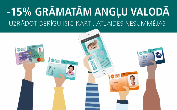 Ar ISIC karti - 15% atlaide grāmatām angļu valodā