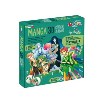 Manga 3D+Flomasteri maxi uzgalis+3D papīra modelis