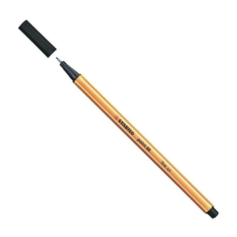 Tintes pildspalva STABILO POINT |0.4 mm| Melna | 88/46