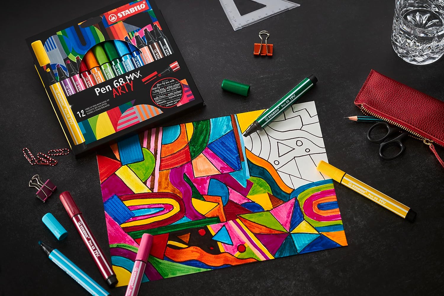 Marķieru komplekts STABILO Pen 68 Max ARTY |12 krāsas