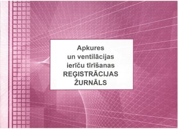 Apkures un ventilāciju ierīču tīrīšanas reģistrācijas žurnāls, A5Ž, 48 lapas