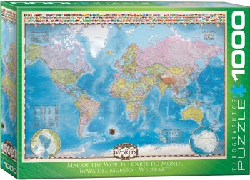 Puzle EuroGraphics, Map of The World, 1000gab
