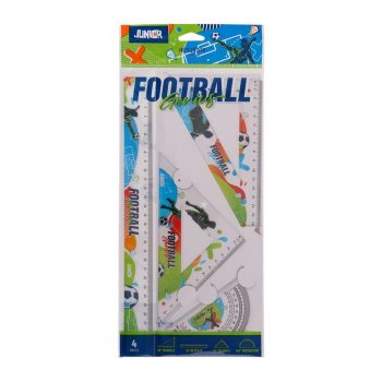 Lineālu komplekts, 4 priekšemti, FOOTBALL, Junior
