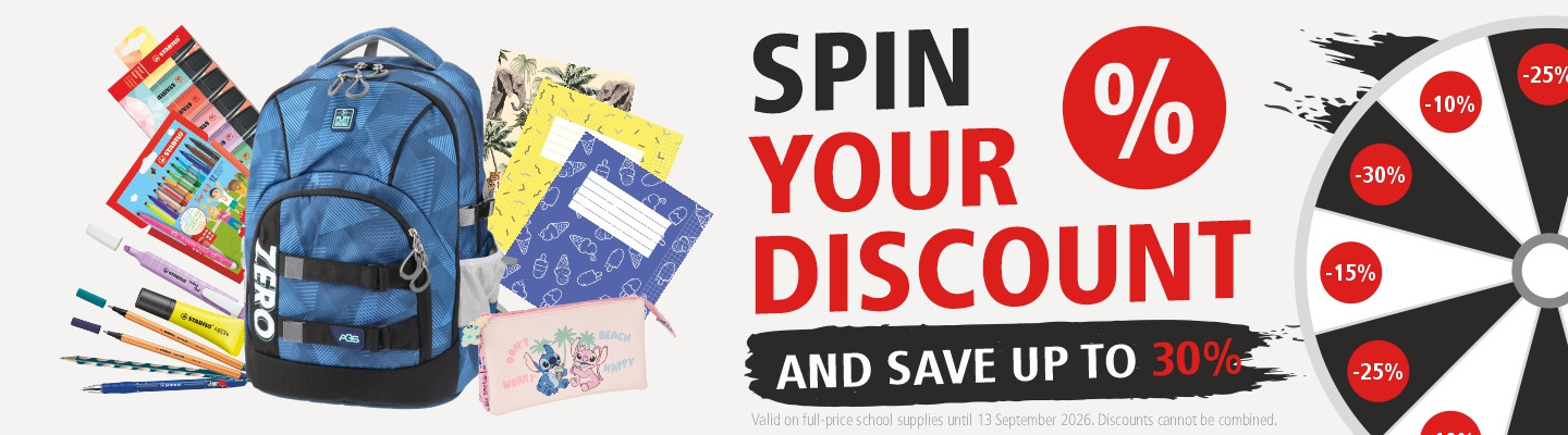 SPIN FOR YOUR DISCOUNT! SAVE UP TO 30%