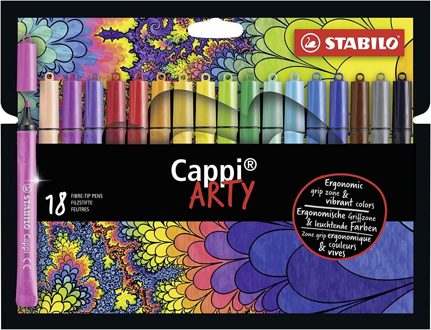 Flomasteri Stabilo Cappi ARTY 18 krāsas