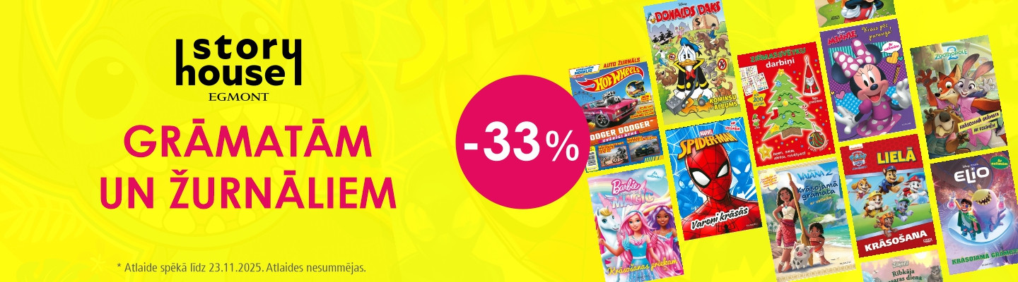 Izdevniecības EGMONT grāmatām un žurnāliem -33% atlaide.