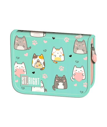 Penālis ar 1 nodalījumu, bez piederumiem, ar atlokiem, Charming Cats