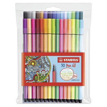 Flomasteri STABILO Pen 68 | iepakojumā 30gab.
