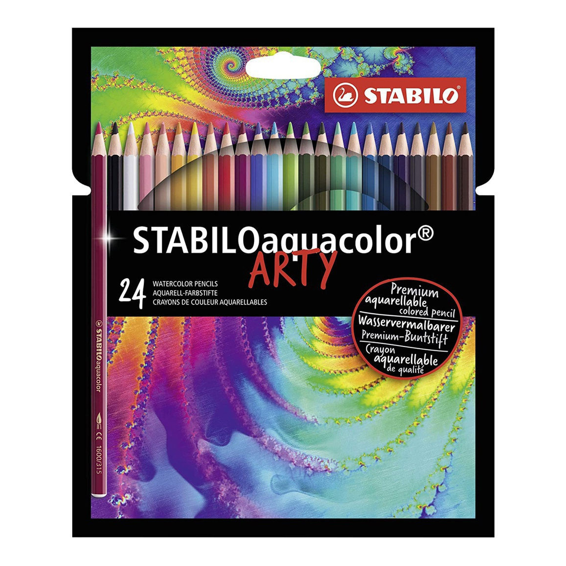 Akvareļzīmuļi STABILO AQUACOLOR ARTY | 24 krāsas