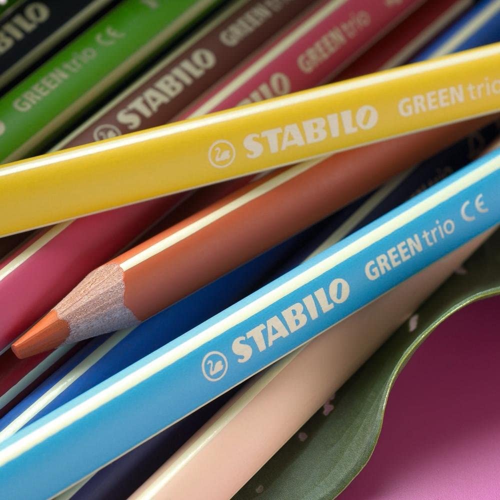 Krāsainie zīmuļi STABILO GREEN TRIO | 12 krāsas