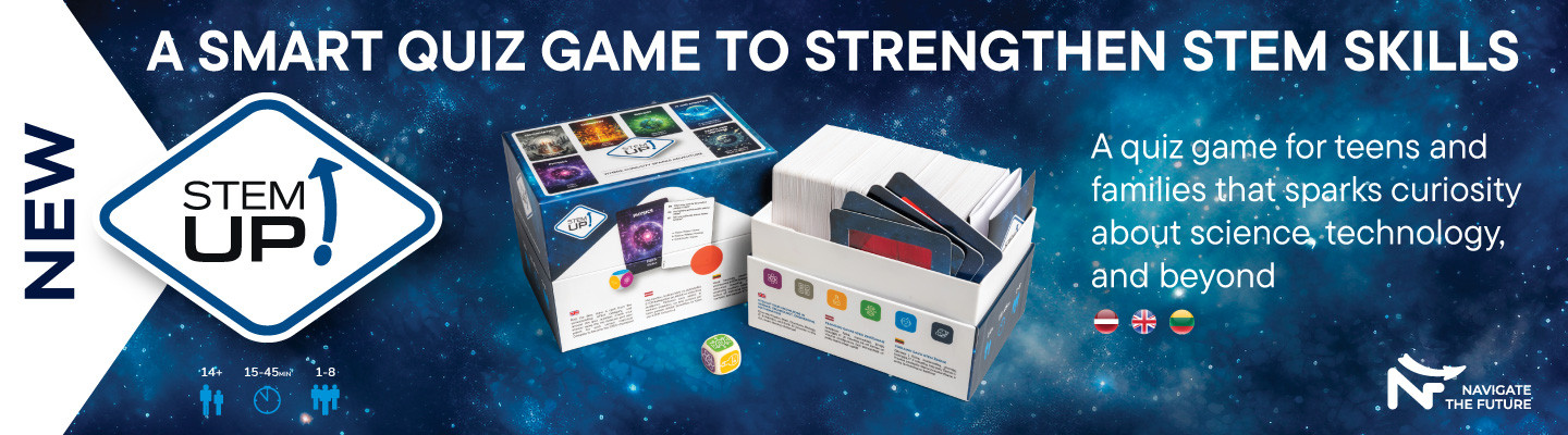 STEM UP!  is a new a smart quiz game to strengthen your STEM skills.  Designed and developed in Latvia.