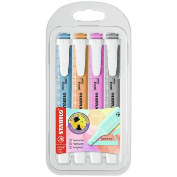 Krāsaino marķieru komplekts STABILO Swing cool pastel iepakojumā 4gab|NEW
