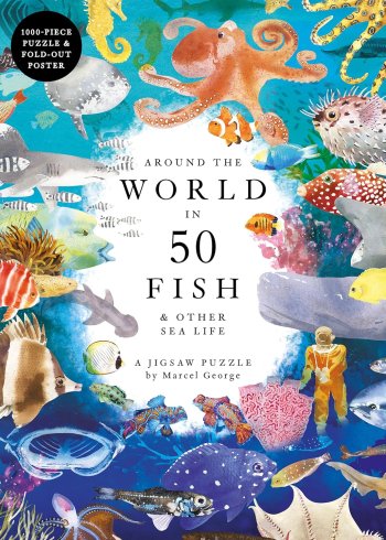 Around the World in 50 Fish : Meet 50 extraordinary ocean inhabitants in this 1000-piece puzzle