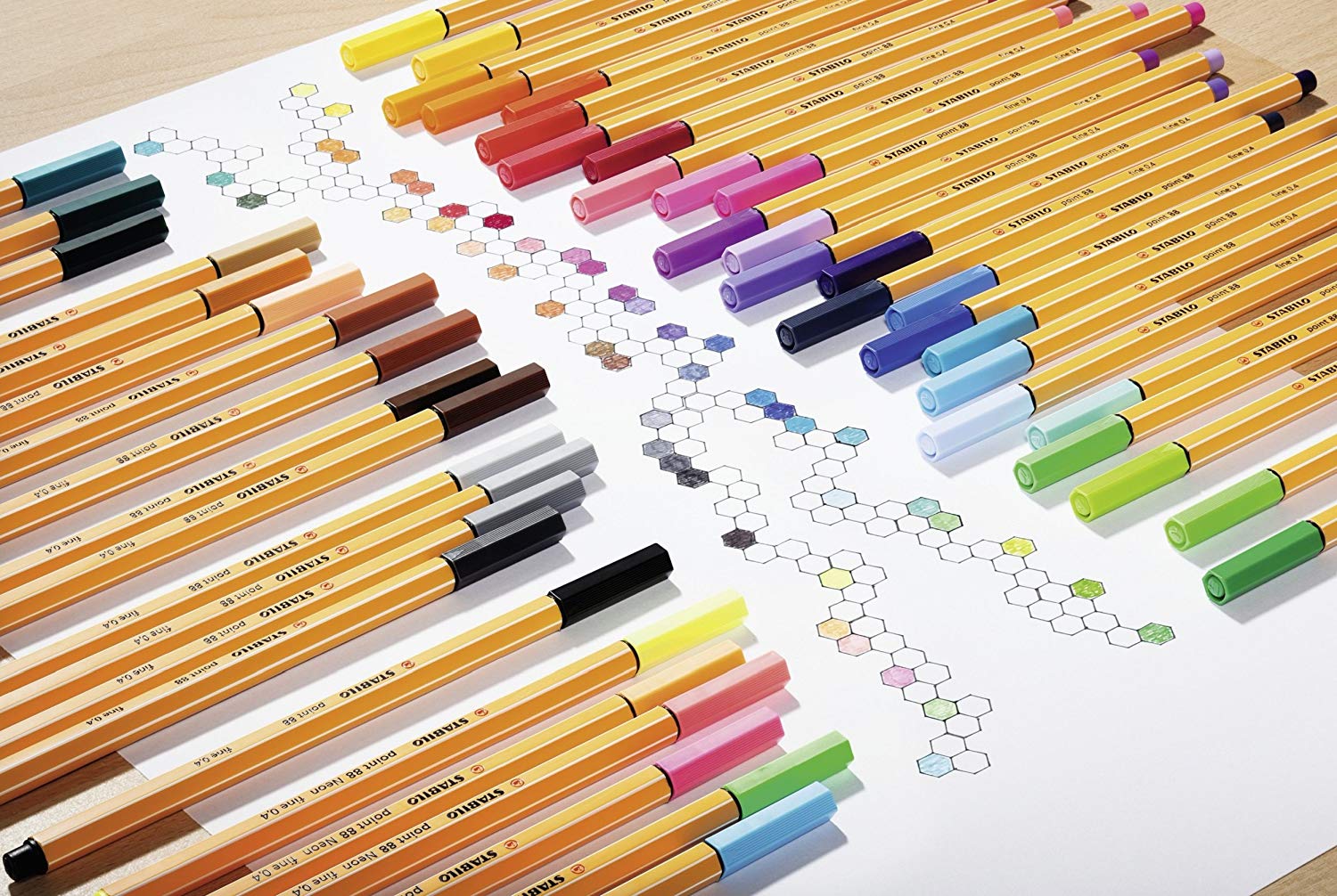 Tintes pildspalvu komplekts STABILO POINT88|iepakojumā 15 krāsas